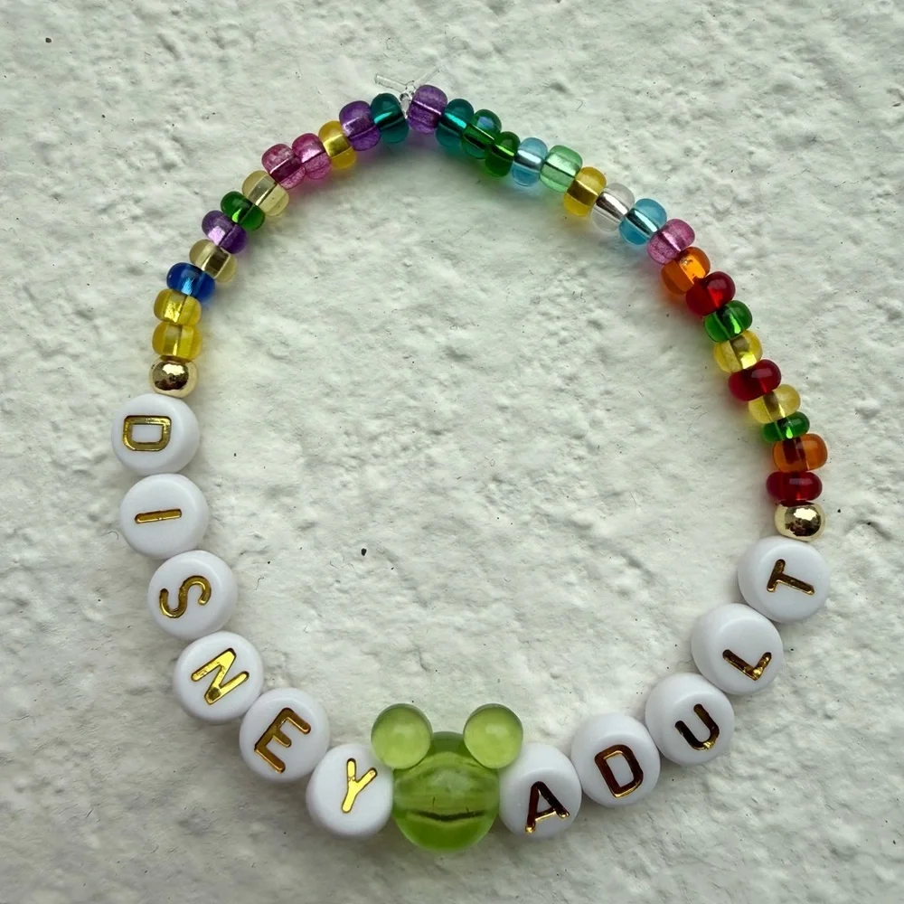 Disney Adult Handmade Beaded Bracelet 6.5 inches Disney Vacation Friendship